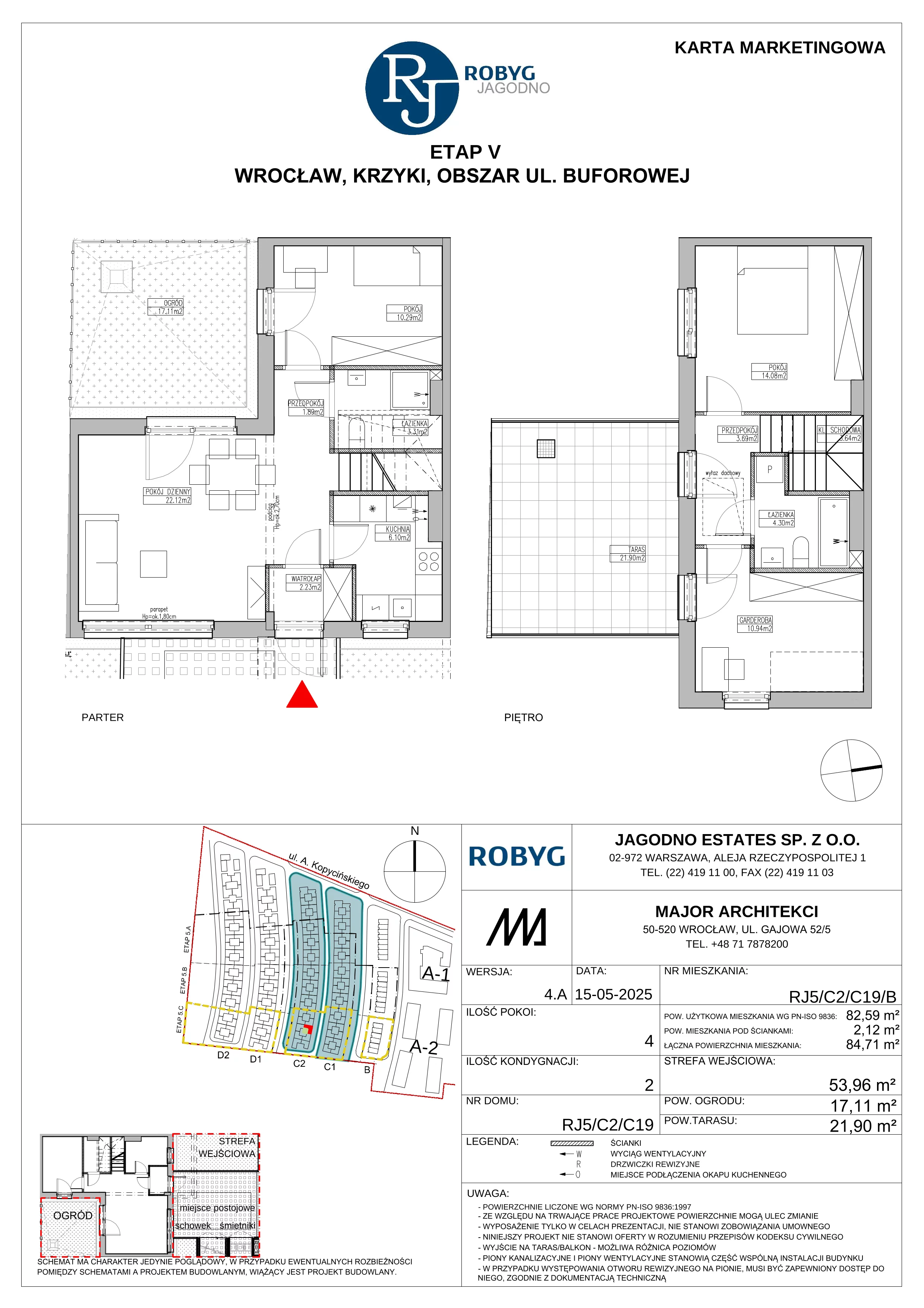 Dom 82,59 m², oferta nr RJ5/C2/C19/B, Robyg Jagodno, Wrocław, Jagodno, Krzyki, ul. Kopycińskiego