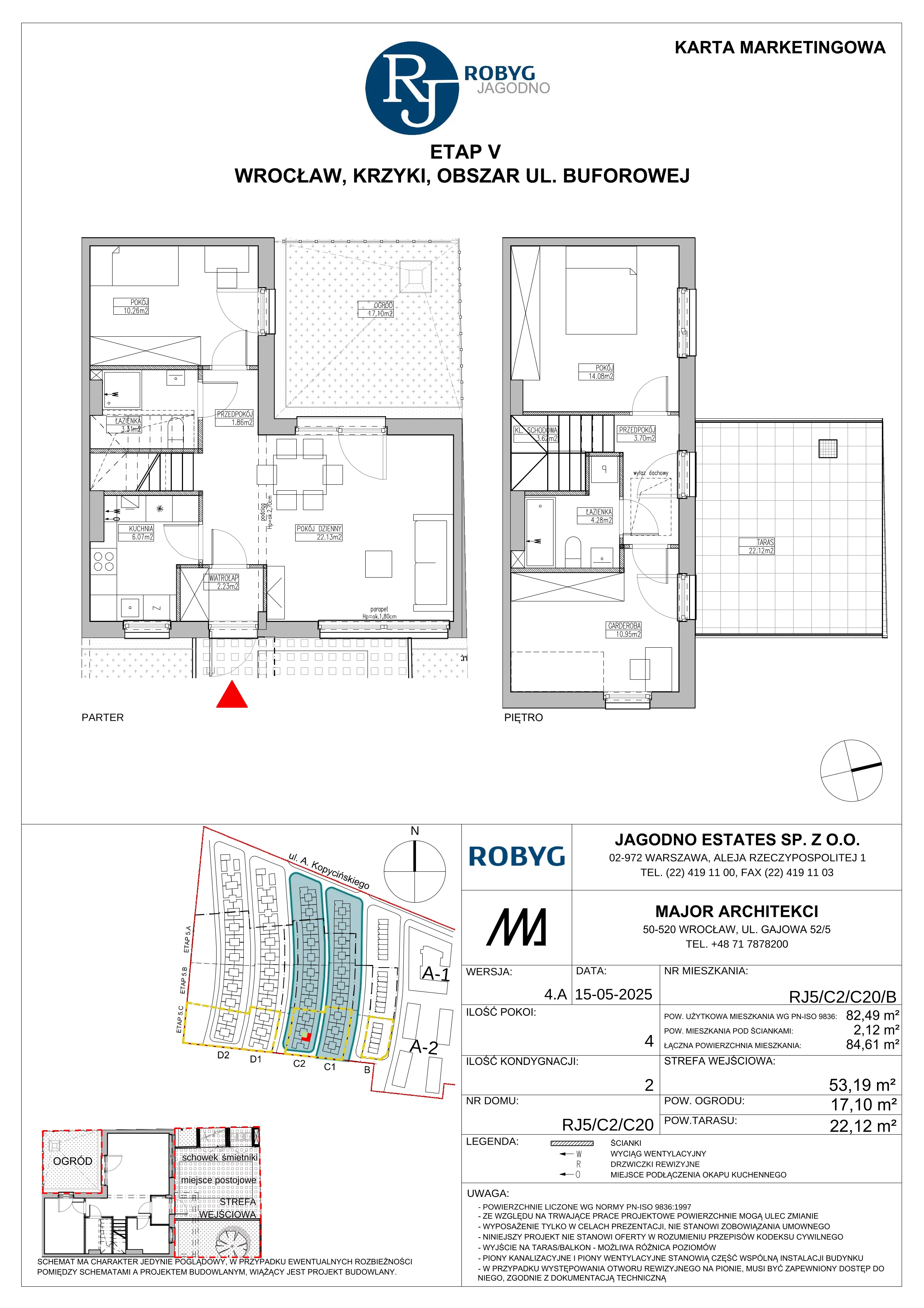Dom 82,49 m², oferta nr RJ5/C2/C20/B, Robyg Jagodno, Wrocław, Jagodno, Krzyki, ul. Kopycińskiego