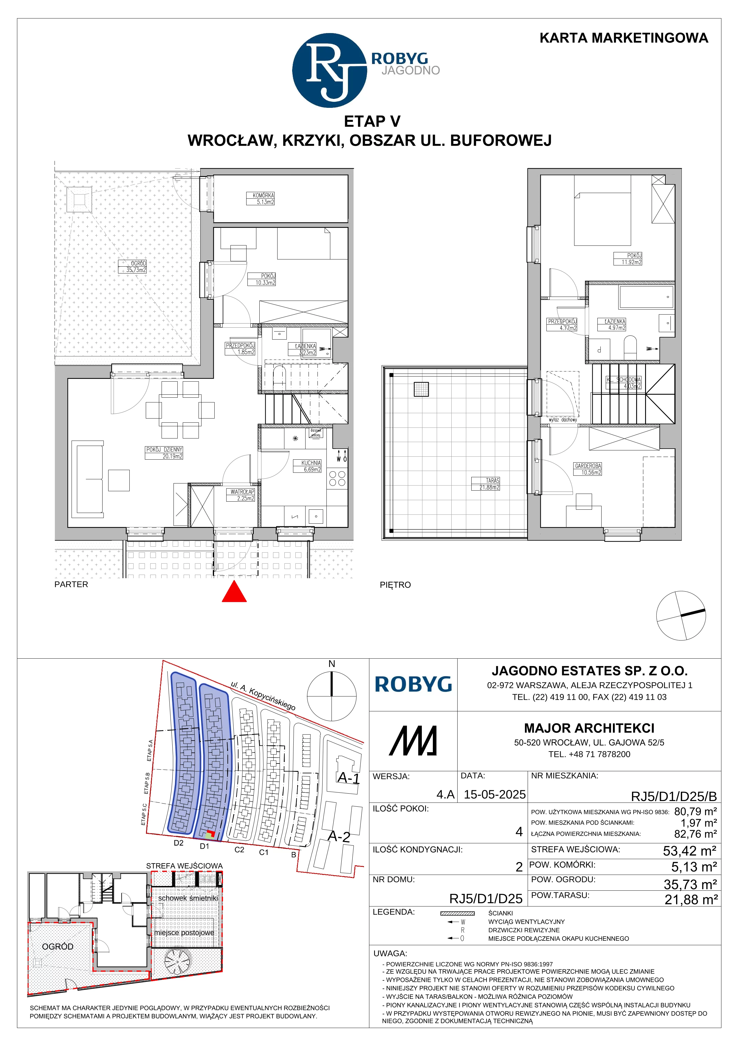 Dom 80,79 m², oferta nr RJ5/D1/D25/B, Robyg Jagodno, Wrocław, Jagodno, Krzyki, ul. Kopycińskiego