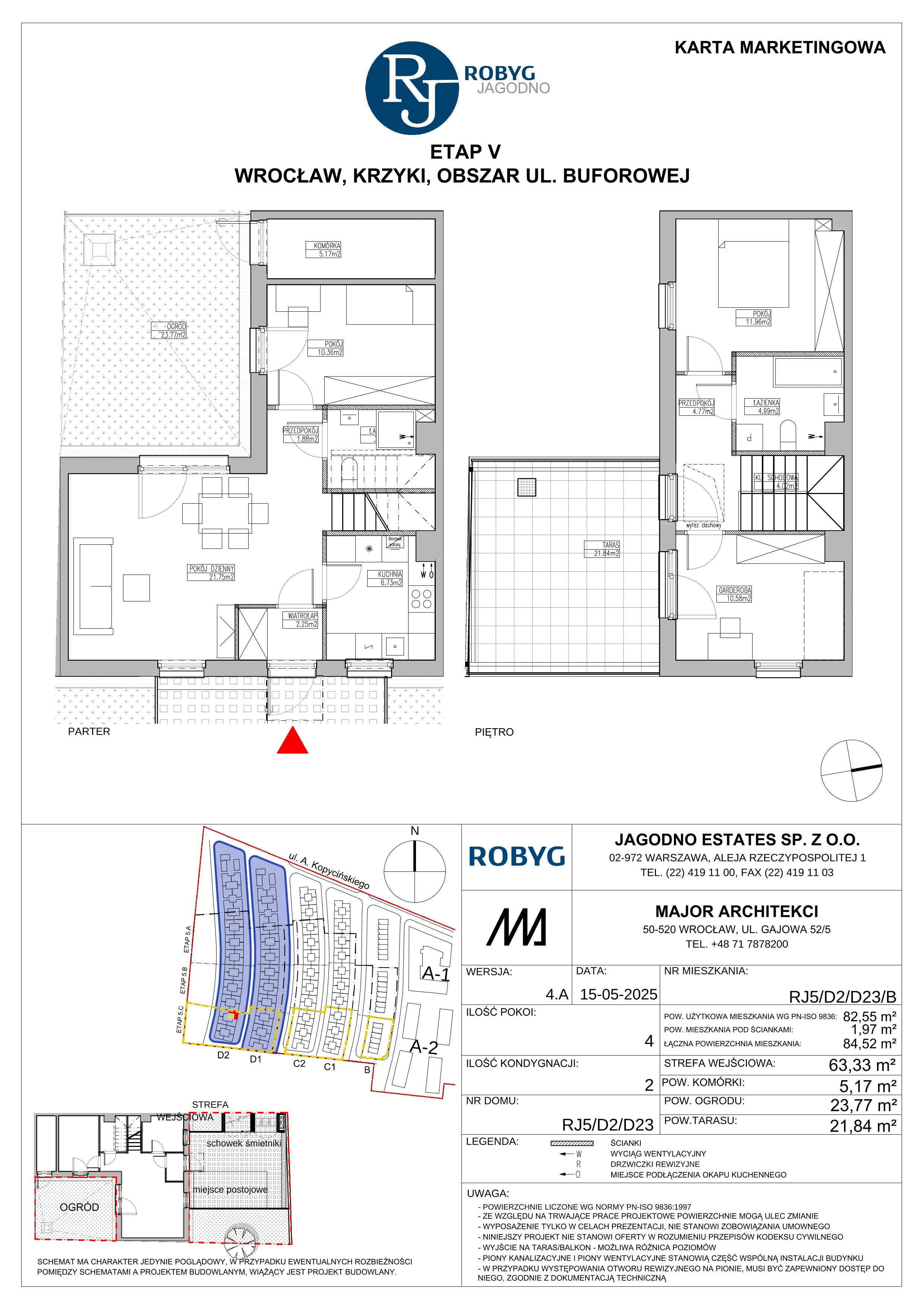 Dom 82,55 m², oferta nr RJ5/D2/D23/B, Robyg Jagodno, Wrocław, Jagodno, Krzyki, ul. Kopycińskiego