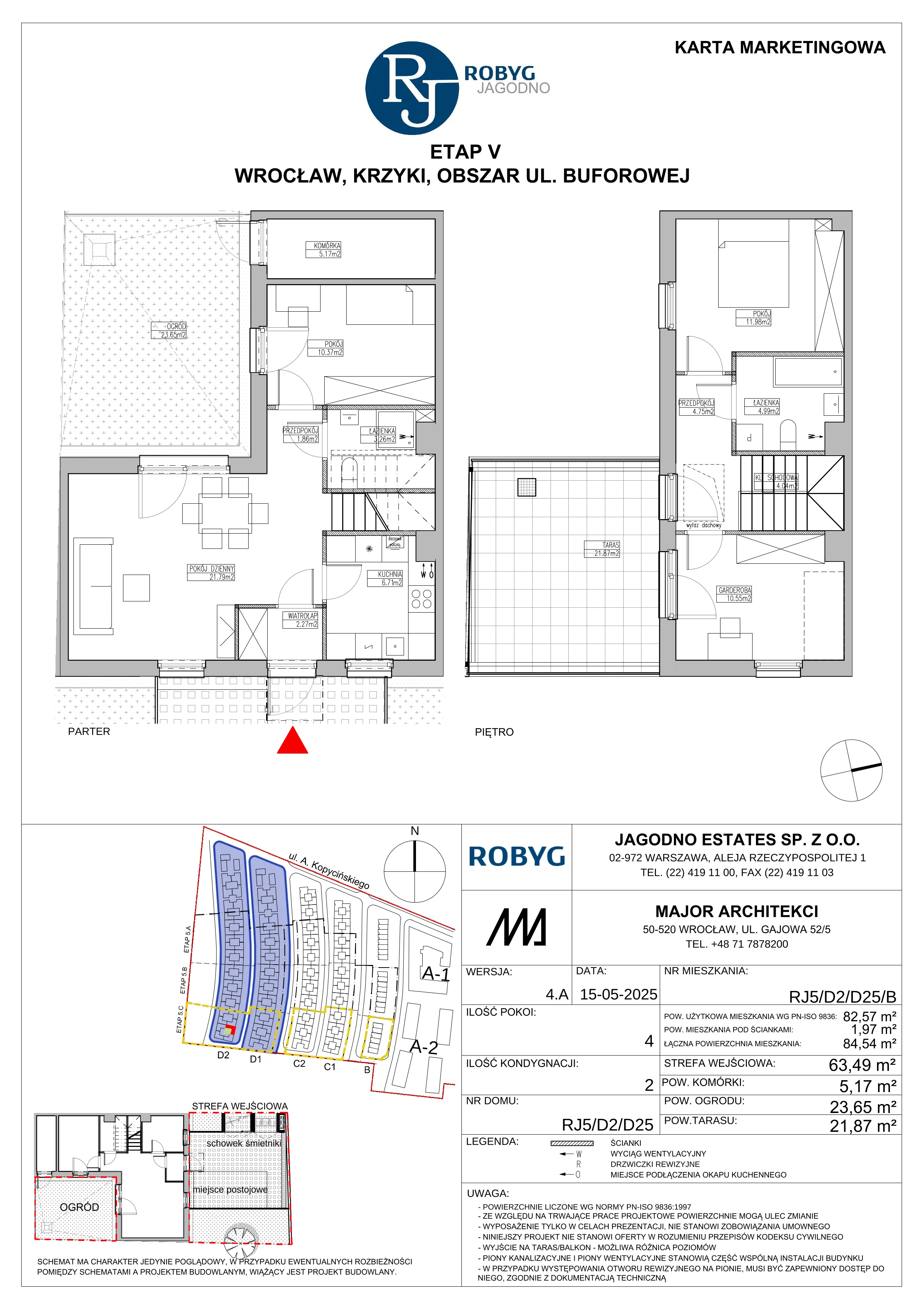Dom 82,57 m², oferta nr RJ5/D2/D25/B, Robyg Jagodno, Wrocław, Jagodno, Krzyki, ul. Kopycińskiego