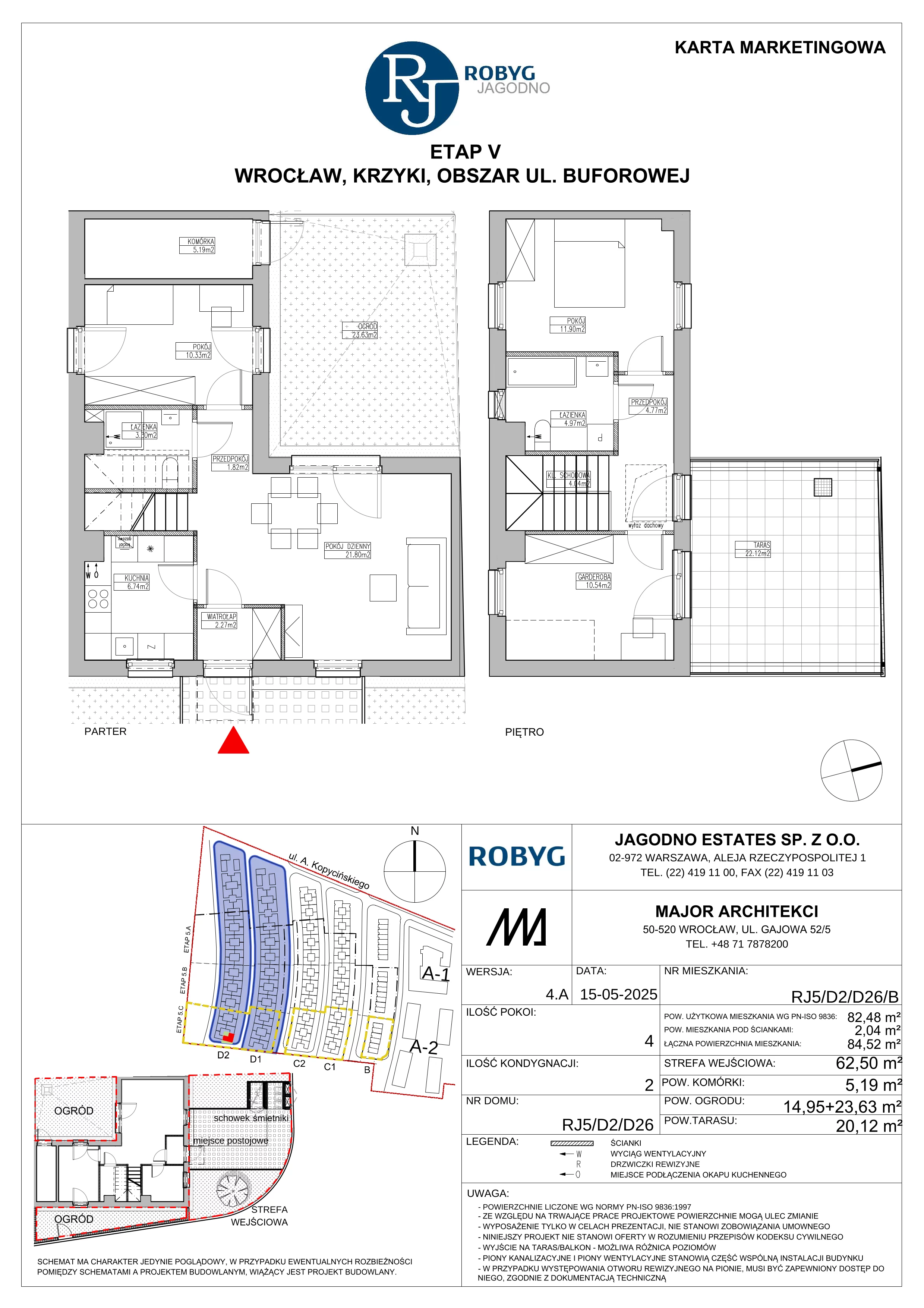 Dom 82,48 m², oferta nr RJ5/D2/D26/B, Robyg Jagodno, Wrocław, Jagodno, Krzyki, ul. Kopycińskiego