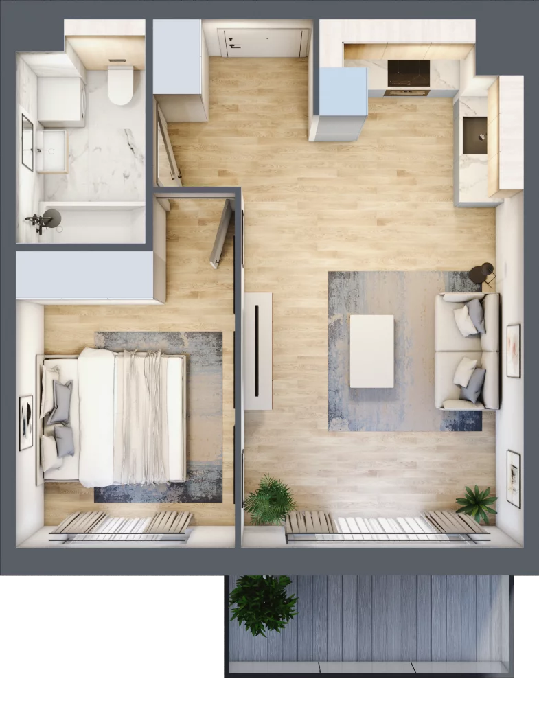 2 pokoje, mieszkanie 39,49 m², piętro 4, oferta nr MC/J/B/4/2, Modern City etap J, Warszawa, Bemowo, Chrzanów, ul. Szeligowska