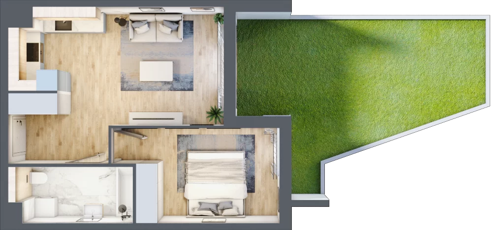 2 pokoje, mieszkanie 40,43 m², parter, oferta nr MC/J/B/0/9, Modern City etap J, Warszawa, Bemowo, Chrzanów, ul. Szeligowska