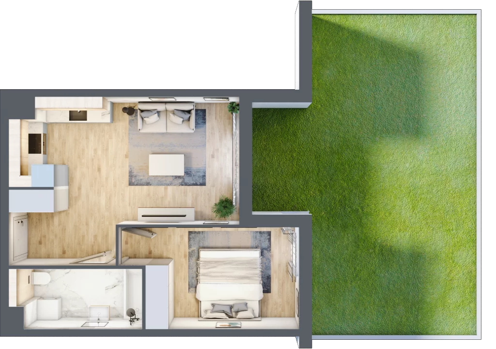 2 pokoje, mieszkanie 40,45 m², parter, oferta nr MC/J/A/0/1, Modern City etap J, Warszawa, Bemowo, Chrzanów, ul. Szeligowska