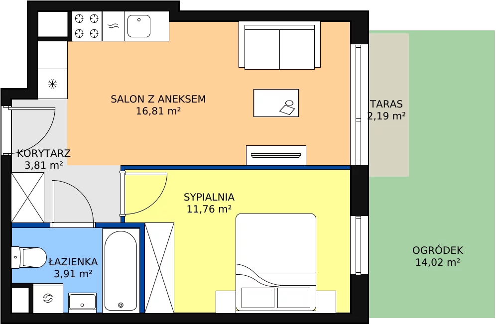Zalety mieszkania 36.29 m², SU3/A/0/1
