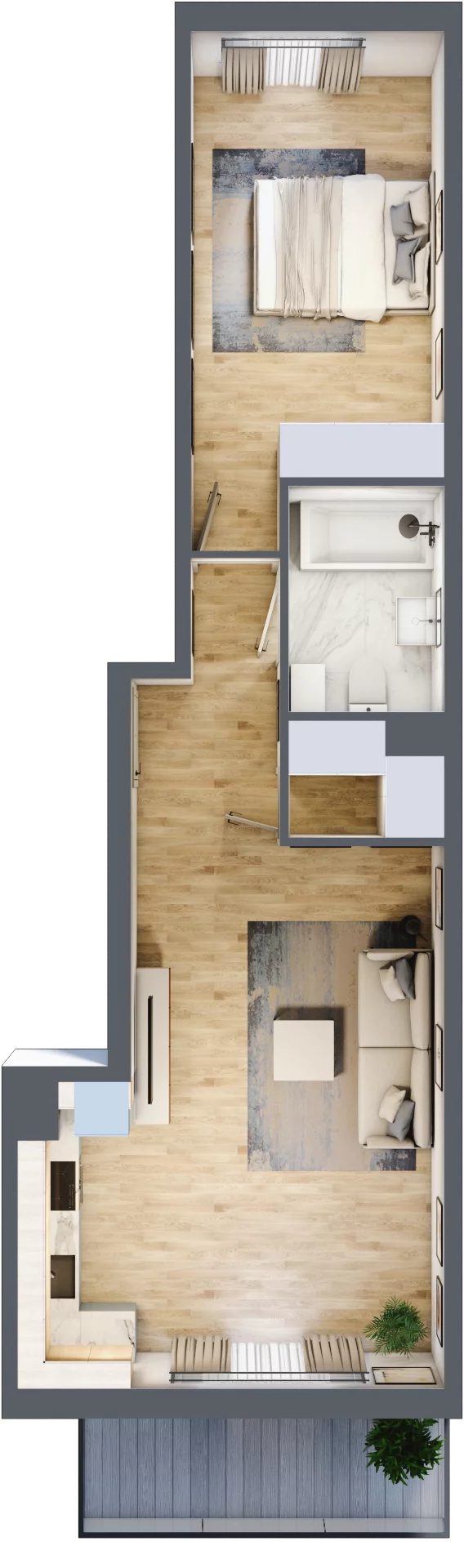 2 pokoje, mieszkanie 50,17 m², piętro 2, oferta nr RM/1A/A/2/2, Rytm Mokotowa, Warszawa, Mokotów, Augustówka, ul. Antoniewska / Piramowicza