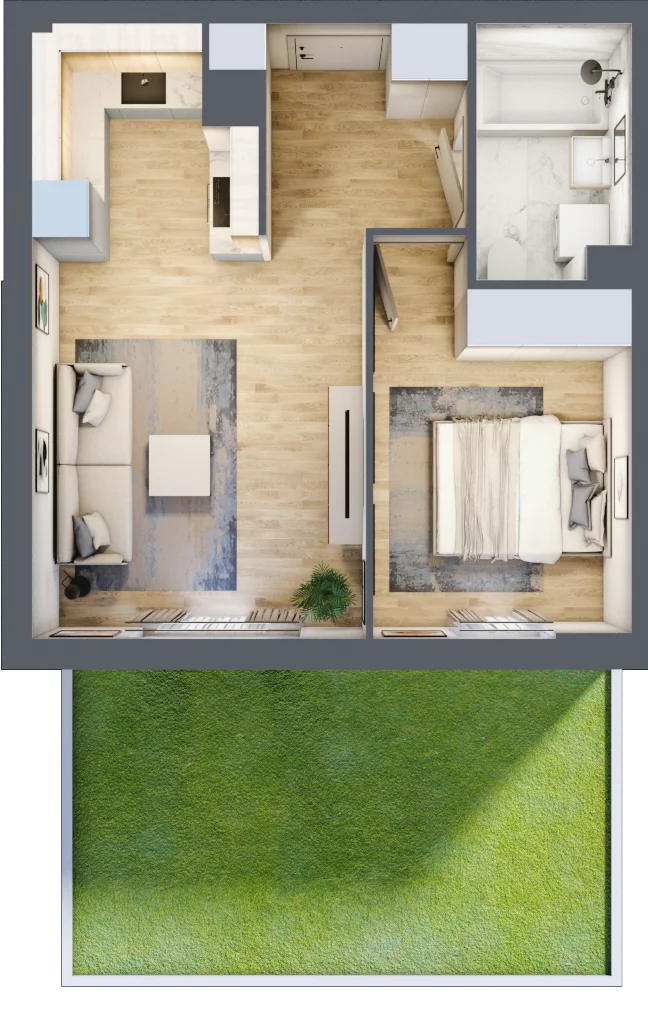 2 pokoje, mieszkanie 39,90 m², parter, oferta nr RM/2A/C/0/3, Rytm Mokotowa, Warszawa, Mokotów, Augustówka, ul. Antoniewska / Piramowicza