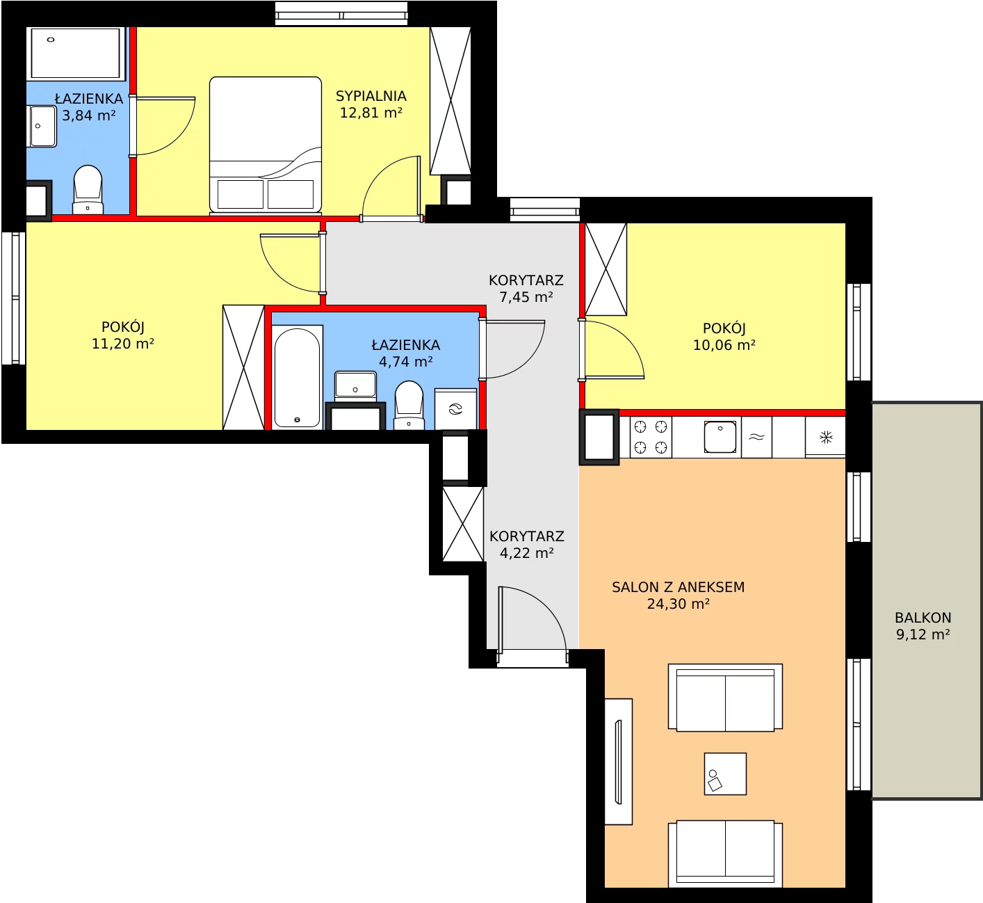 Zalety mieszkania 78.62 m², RM/2A/D/2/5