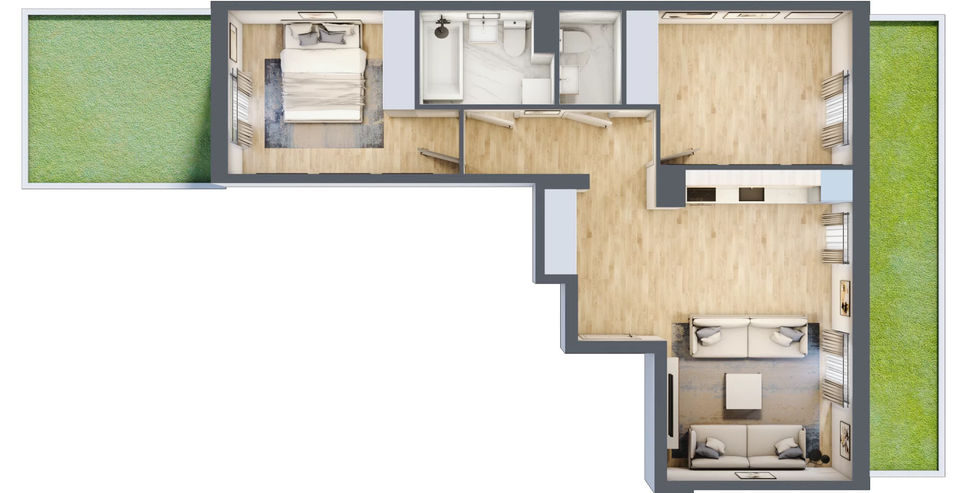 3 pokoje, mieszkanie 60,28 m², parter, oferta nr RM/2A/E/0/3, Rytm Mokotowa, Warszawa, Mokotów, Augustówka, ul. Antoniewska / Piramowicza
