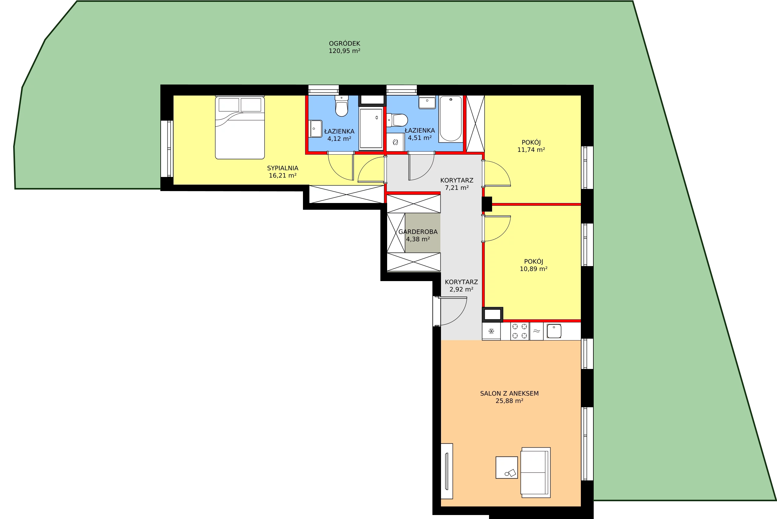Zalety mieszkania 87.86 m², RM/2A/F/0/8