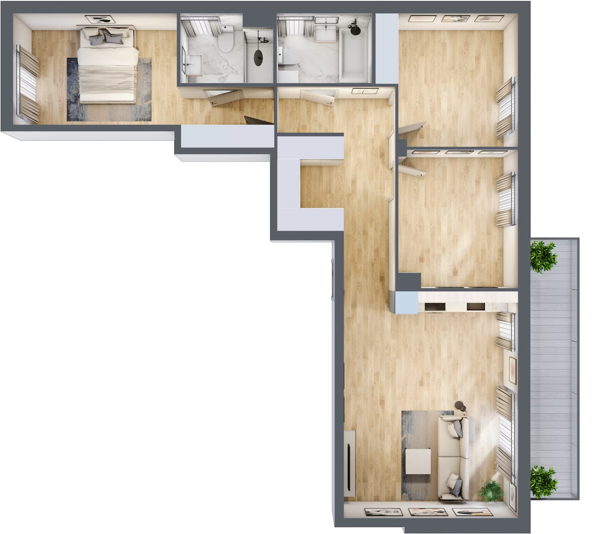 4 pokoje, mieszkanie 88,83 m², piętro 1, oferta nr RM/2A/F/1/7, Rytm Mokotowa, Warszawa, Mokotów, Augustówka, ul. Antoniewska / Piramowicza
