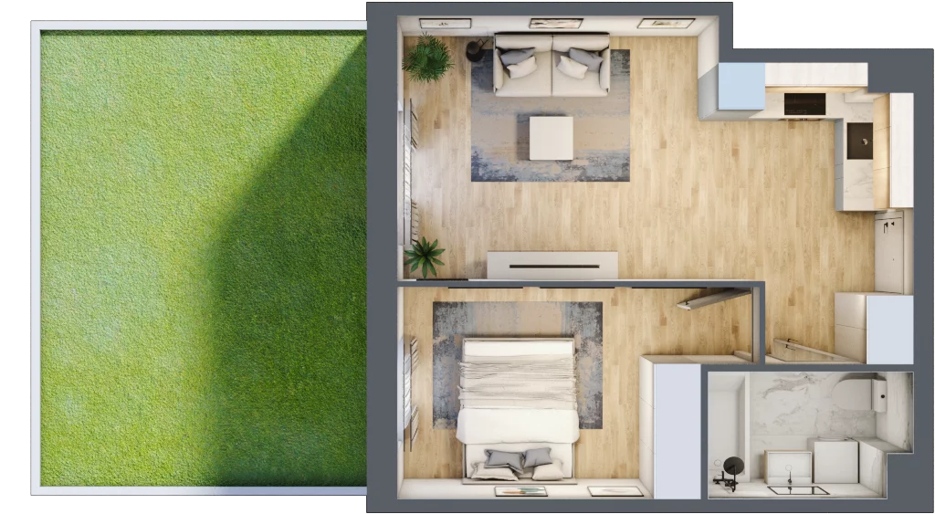 2 pokoje, mieszkanie 38,72 m², parter, oferta nr RM/2A/G/0/4, Rytm Mokotowa, Warszawa, Mokotów, Augustówka, ul. Antoniewska / Piramowicza