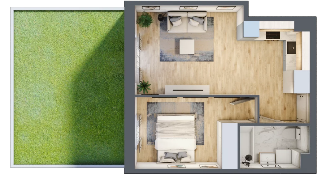 2 pokoje, mieszkanie 38,72 m², parter, oferta nr RM/2A/G/0/7, Rytm Mokotowa, Warszawa, Mokotów, Augustówka, ul. Antoniewska / Piramowicza