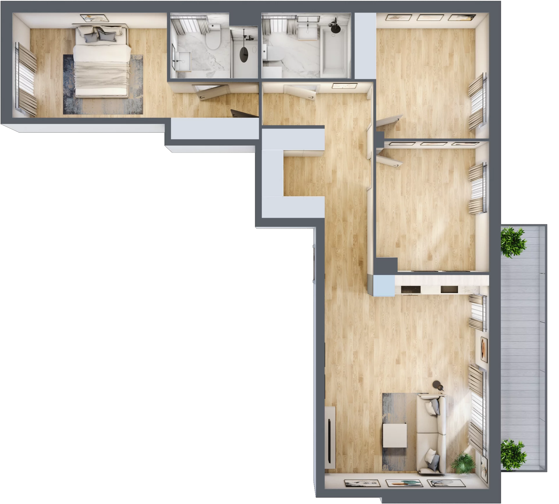 4 pokoje, mieszkanie 88,83 m², piętro 1, oferta nr RM/2A/G/1/7, Rytm Mokotowa, Warszawa, Mokotów, Augustówka, ul. Antoniewska / Piramowicza
