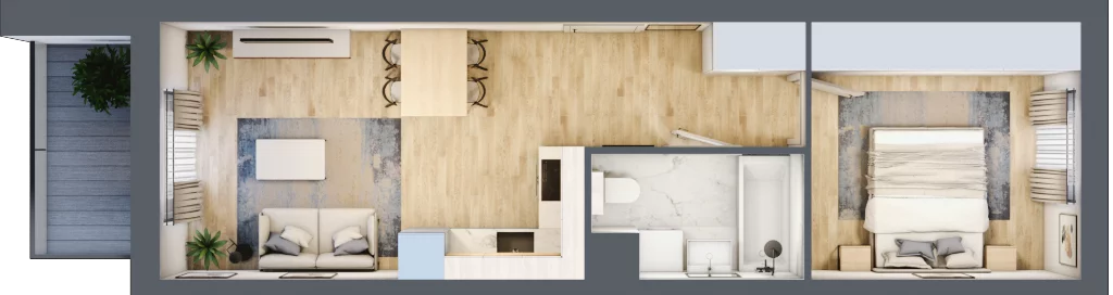 2 pokoje, mieszkanie 38,79 m², piętro 1, oferta nr PPO/W/A/1/11, Port Popowice, Wrocław, Pilczyce-Kozanów-Popowice Północne, Popowice, ul. Białowieska