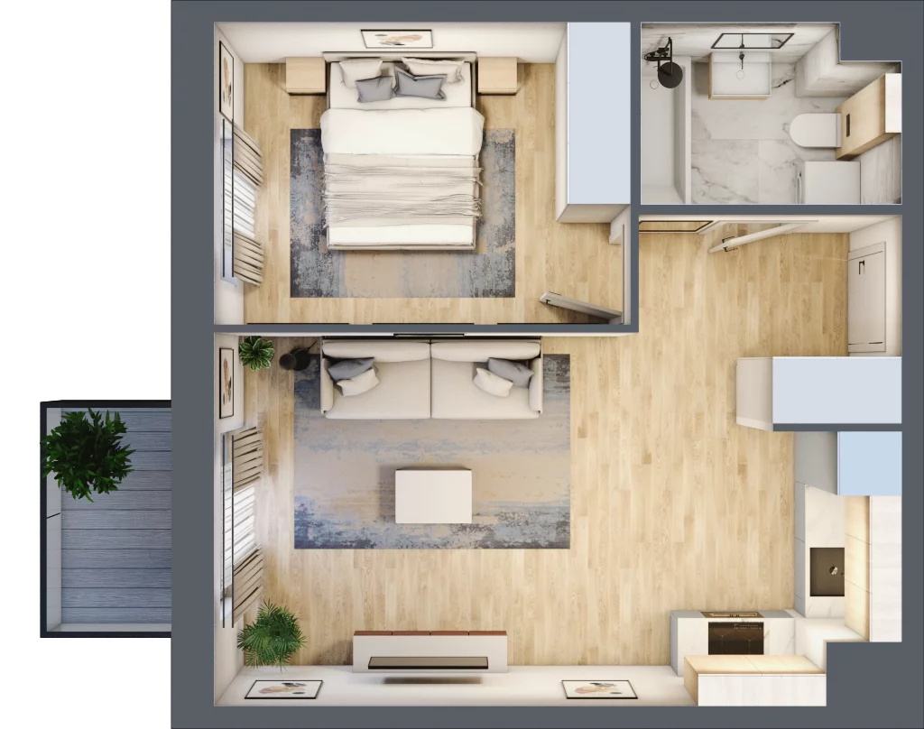 2 pokoje, mieszkanie 39,89 m², piętro 11, oferta nr PPO/W/A/11/9, Port Popowice, Wrocław, Pilczyce-Kozanów-Popowice Północne, Popowice, ul. Białowieska