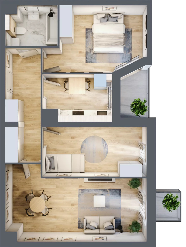 3 pokoje, apartament inwestycyjny 67,95 m², piętro 3, oferta nr LEG/A/3/1, Legnicka Residence, Wrocław, Szczepin, ul. Legnicka 36