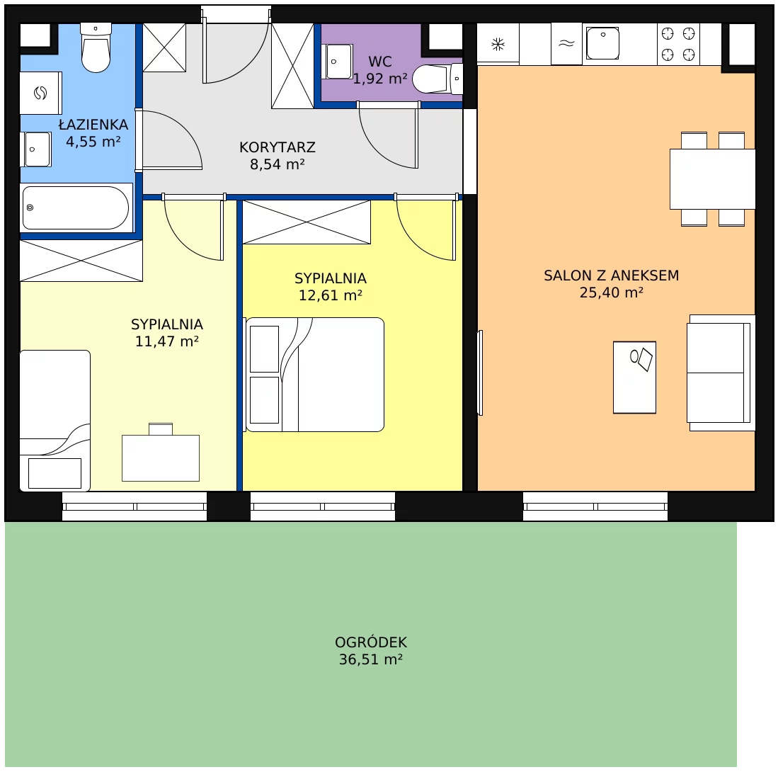 Zalety mieszkania 64.49 m², PT/A/0/1