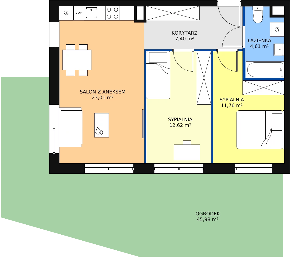 Zalety mieszkania 59.4 m², PT/A/0/3