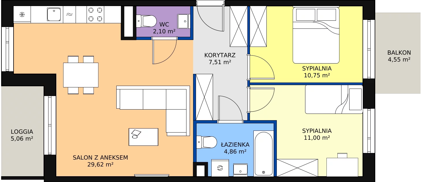 Zalety mieszkania 65.84 m², PT/A/4/12
