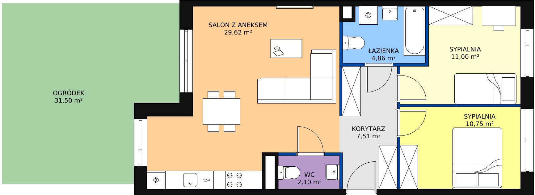 Zalety mieszkania 65.84 m², PT/B/0/3