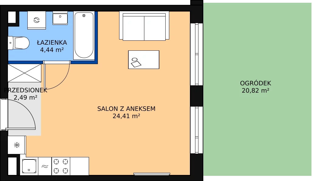 Zalety mieszkania 31.34 m², PT/C/0/2