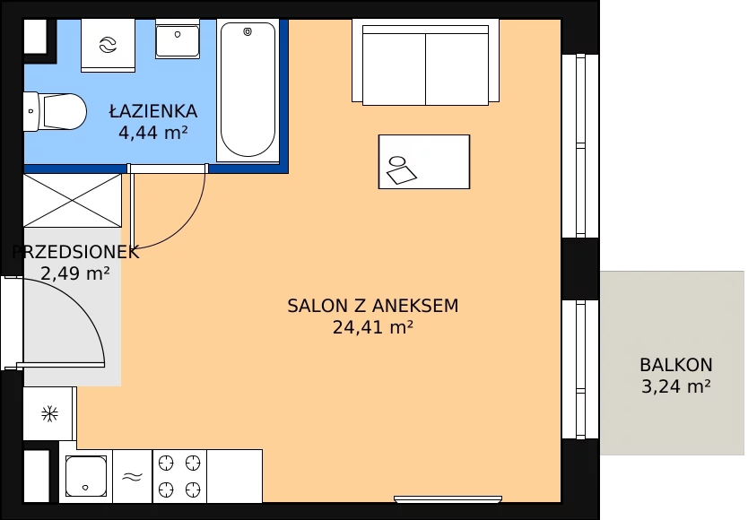Zalety mieszkania 31.34 m², PT/C/4/2