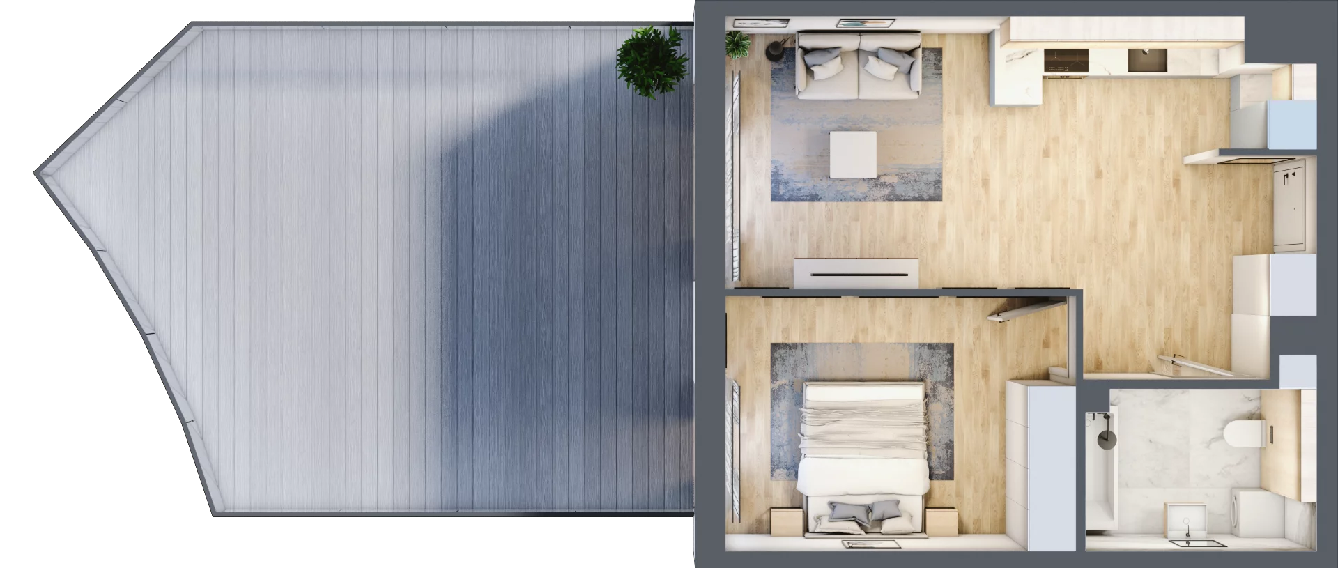 2 pokoje, mieszkanie 45,23 m², parter, oferta nr RR/6A/D/0/4, Royal Residence 6A, Warszawa, Wilanów, Błonia Wilanowskie, ul. Sarmacka