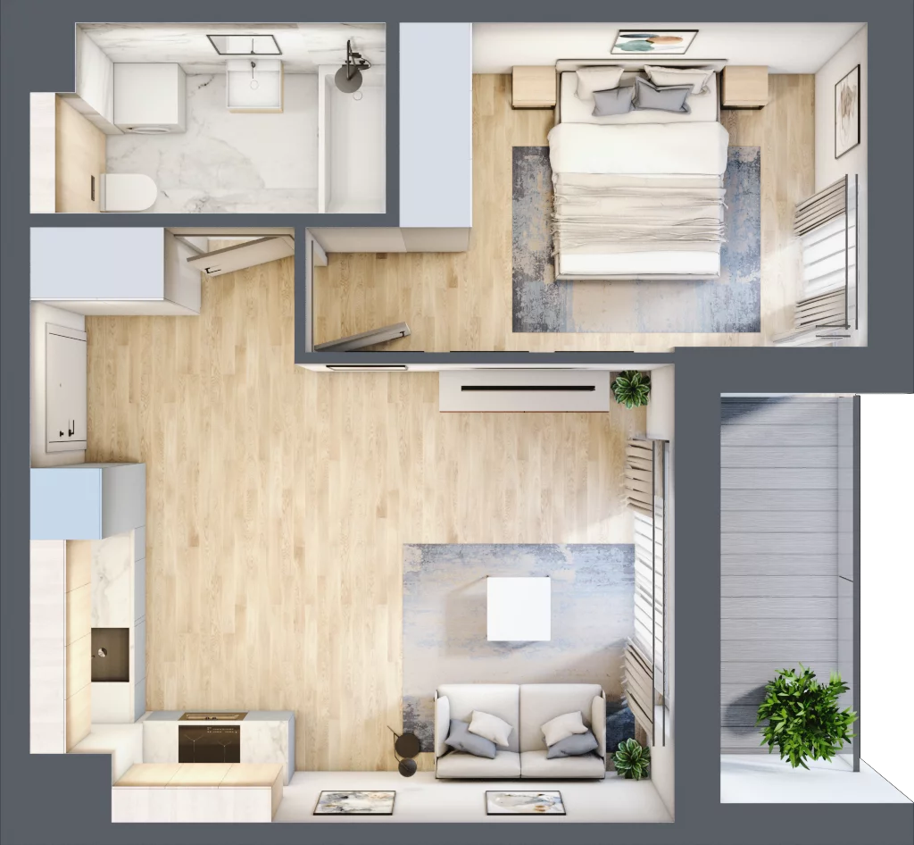 2 pokoje, mieszkanie 39,54 m², piętro 2, oferta nr RR/6B/F/2/5, Royal Residence 6B, Warszawa, Wilanów, Błonia Wilanowskie, ul. Sarmacka