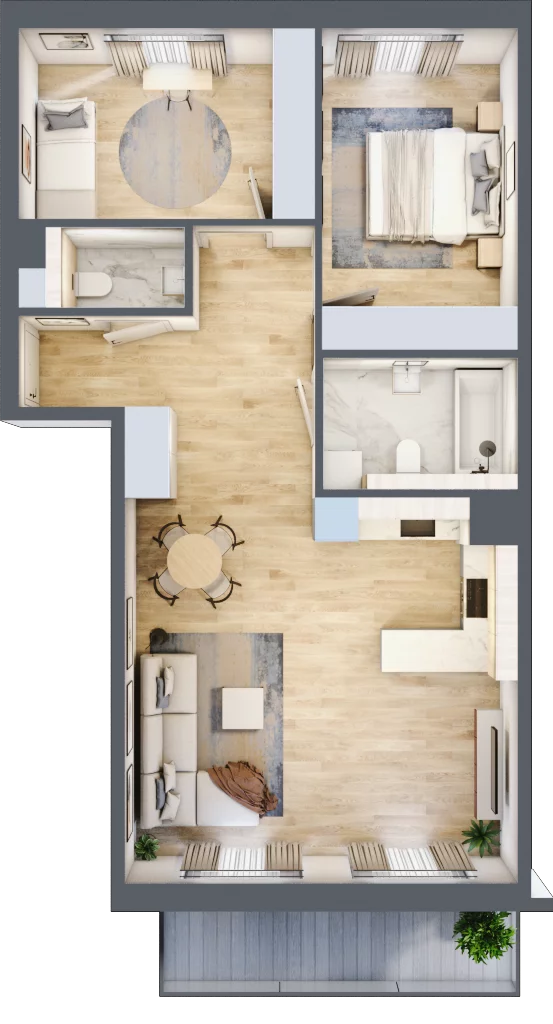 3 pokoje, mieszkanie 68,77 m², piętro 1, oferta nr RR/6B/G/1/1, Royal Residence 6B, Warszawa, Wilanów, Błonia Wilanowskie, ul. Sarmacka