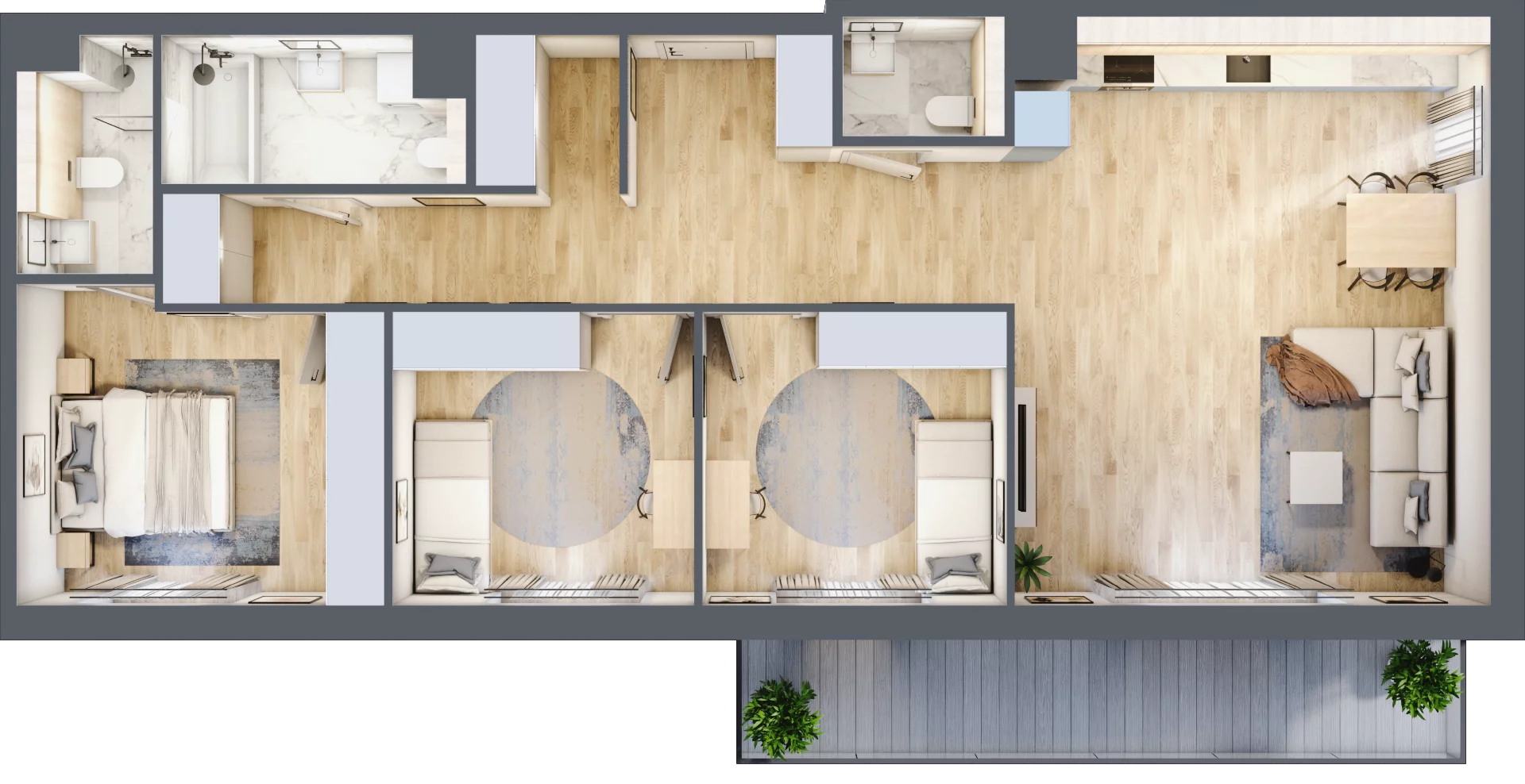 4 pokoje, mieszkanie 96,95 m², piętro 1, oferta nr RR/6B/F/1/6, Royal Residence 6B, Warszawa, Wilanów, Błonia Wilanowskie, ul. Sarmacka