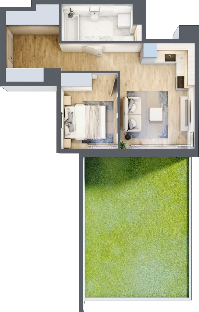 2 pokoje, mieszkanie 38,62 m², parter, oferta nr RR/6B/H/0/1, Royal Residence 6B, Warszawa, Wilanów, Błonia Wilanowskie, ul. Sarmacka