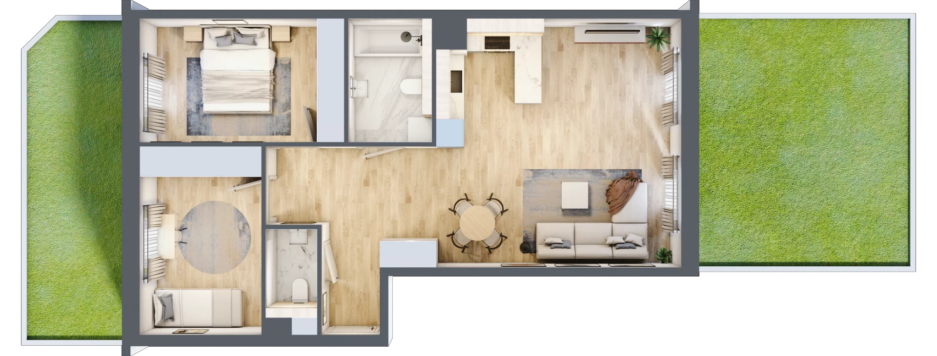 3 pokoje, mieszkanie 68,89 m², parter, oferta nr RR/6B/G/0/1, Royal Residence 6B, Warszawa, Wilanów, Błonia Wilanowskie, ul. Sarmacka