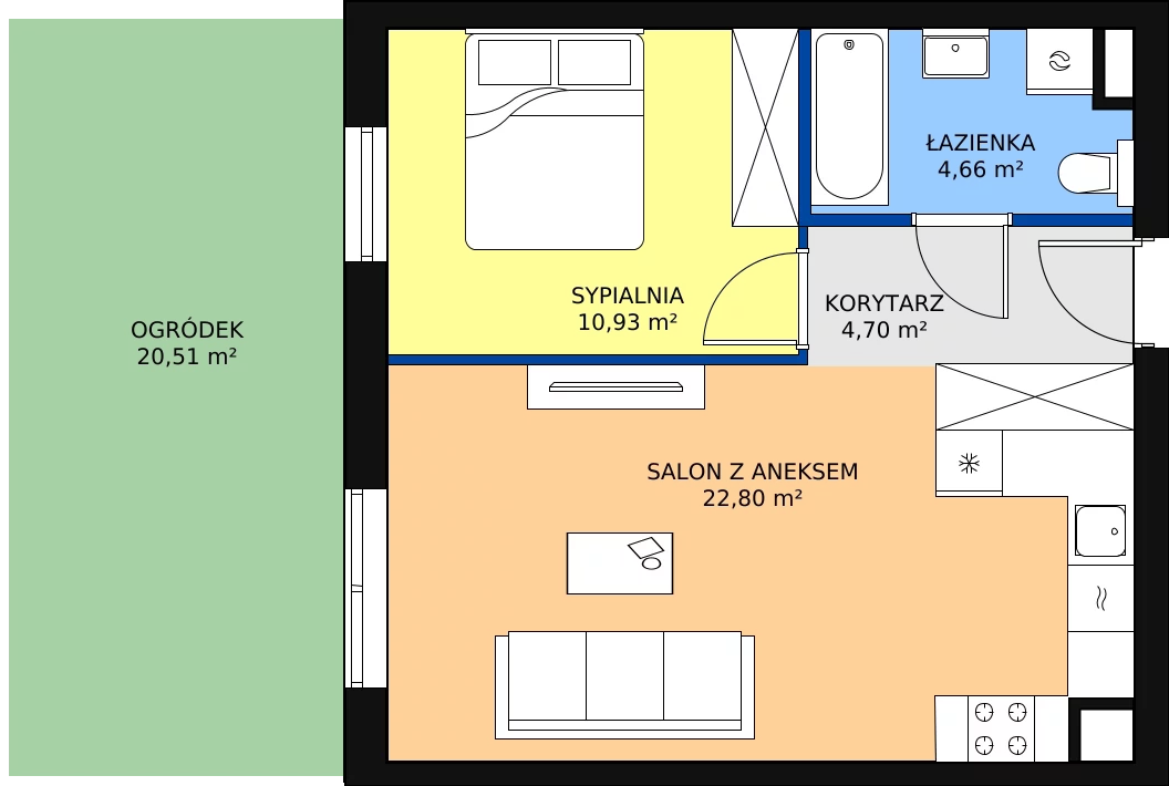 Zalety mieszkania 43.09 m², KR8/A/0/3
