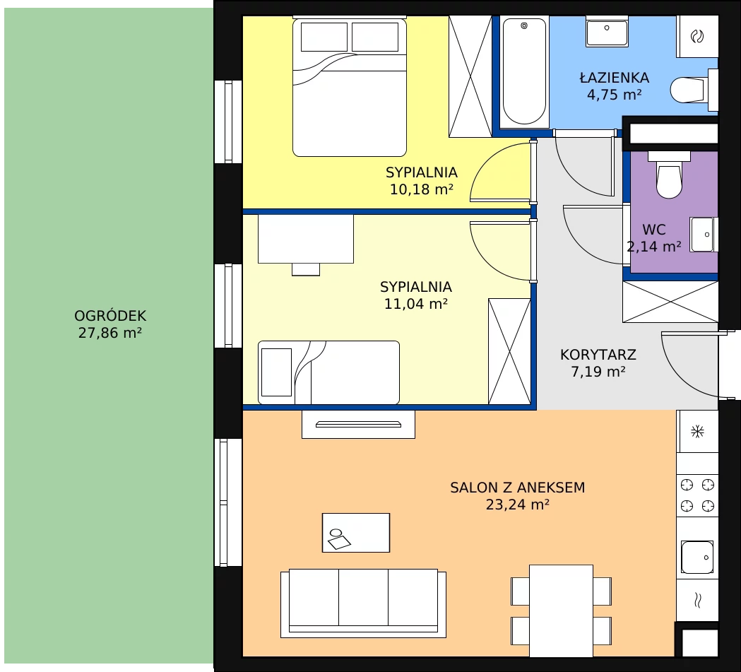 Zalety mieszkania 58.54 m², KR8/A/0/4