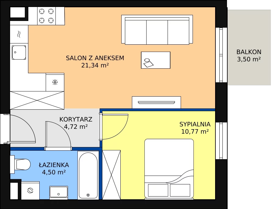 Zalety mieszkania 41.33 m², KR8/A/3/8
