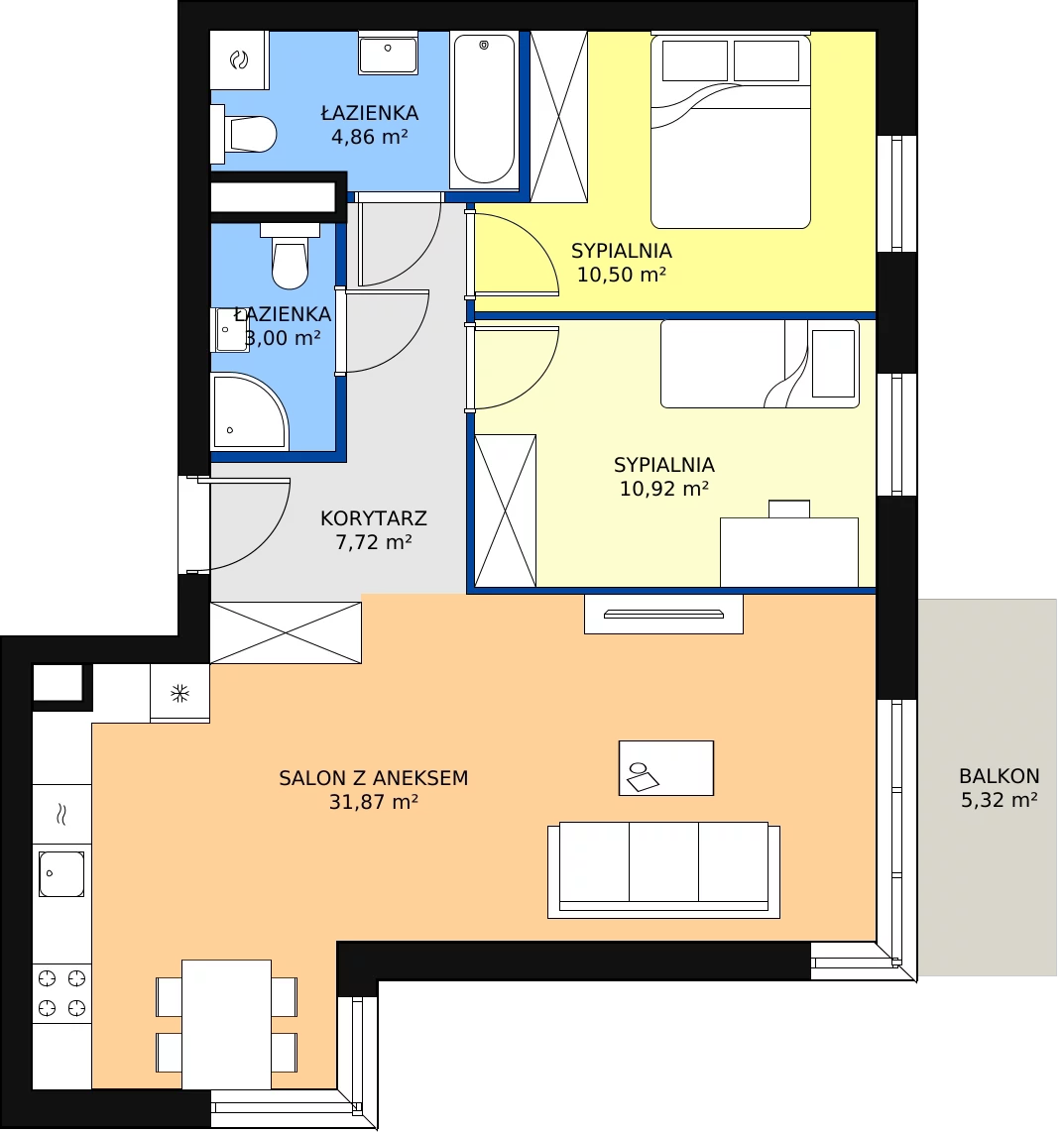 Zalety mieszkania 68.87 m², KR8/A/5/1