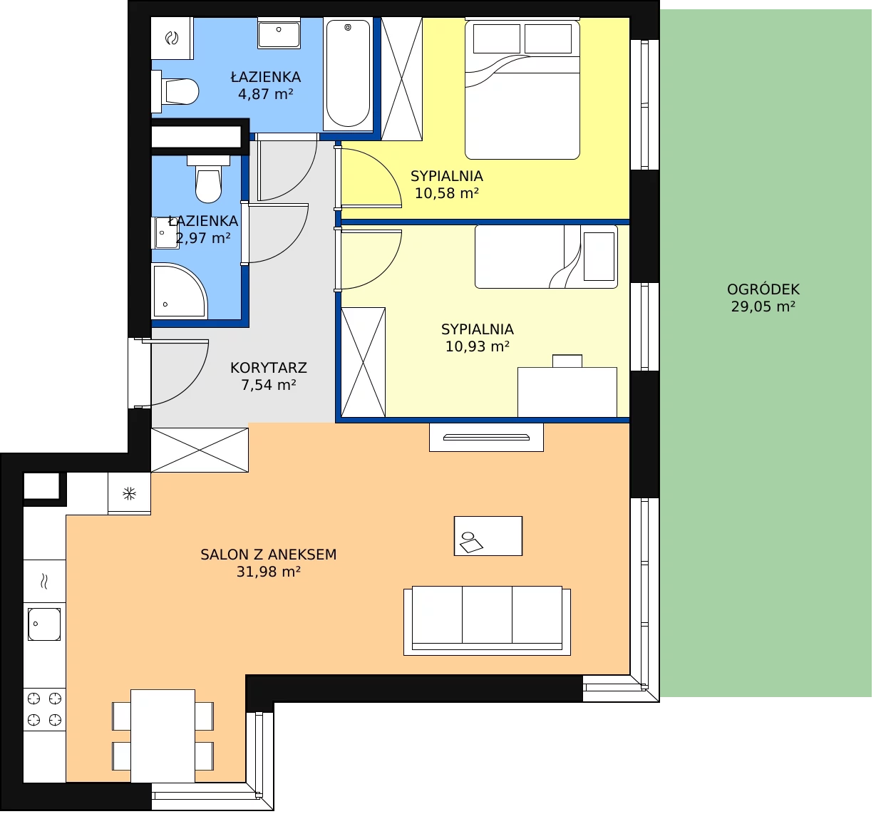 Zalety mieszkania 68.97 m², KR8/B/0/7
