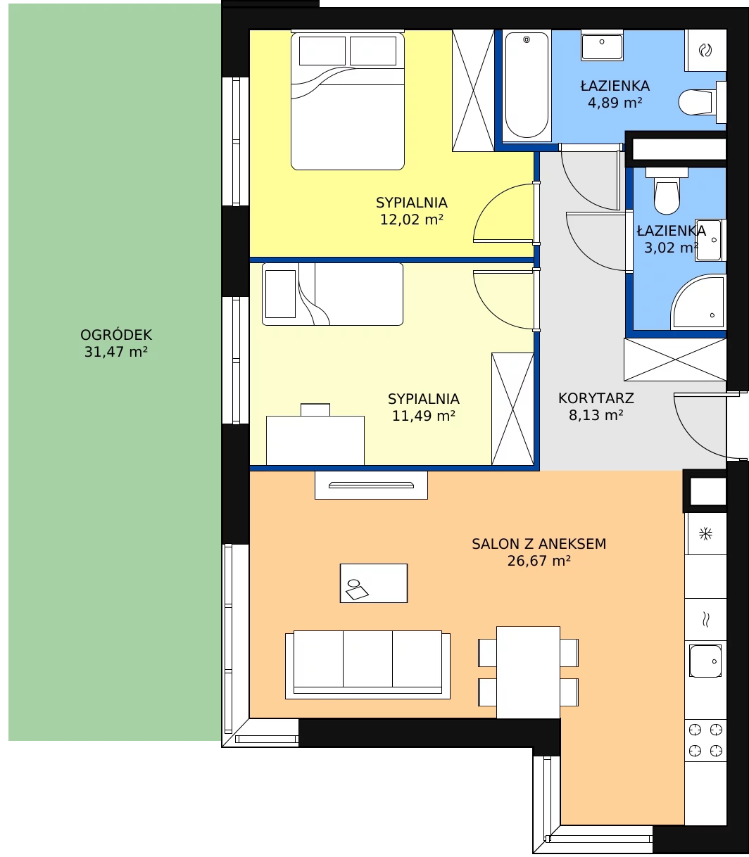 Zalety mieszkania 66.22 m², KR8/B/0/8