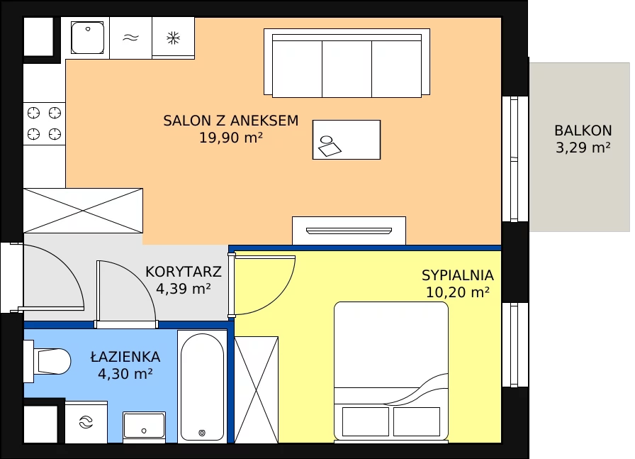 Zalety mieszkania 38.79 m², KR8/B/1/5