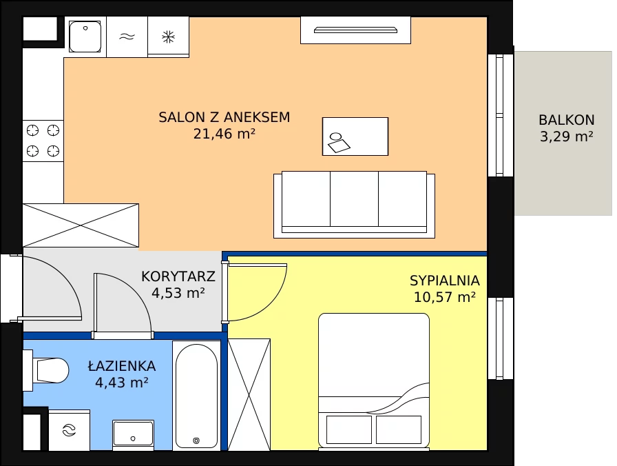 Zalety mieszkania 40.99 m², KR8/B/4/6