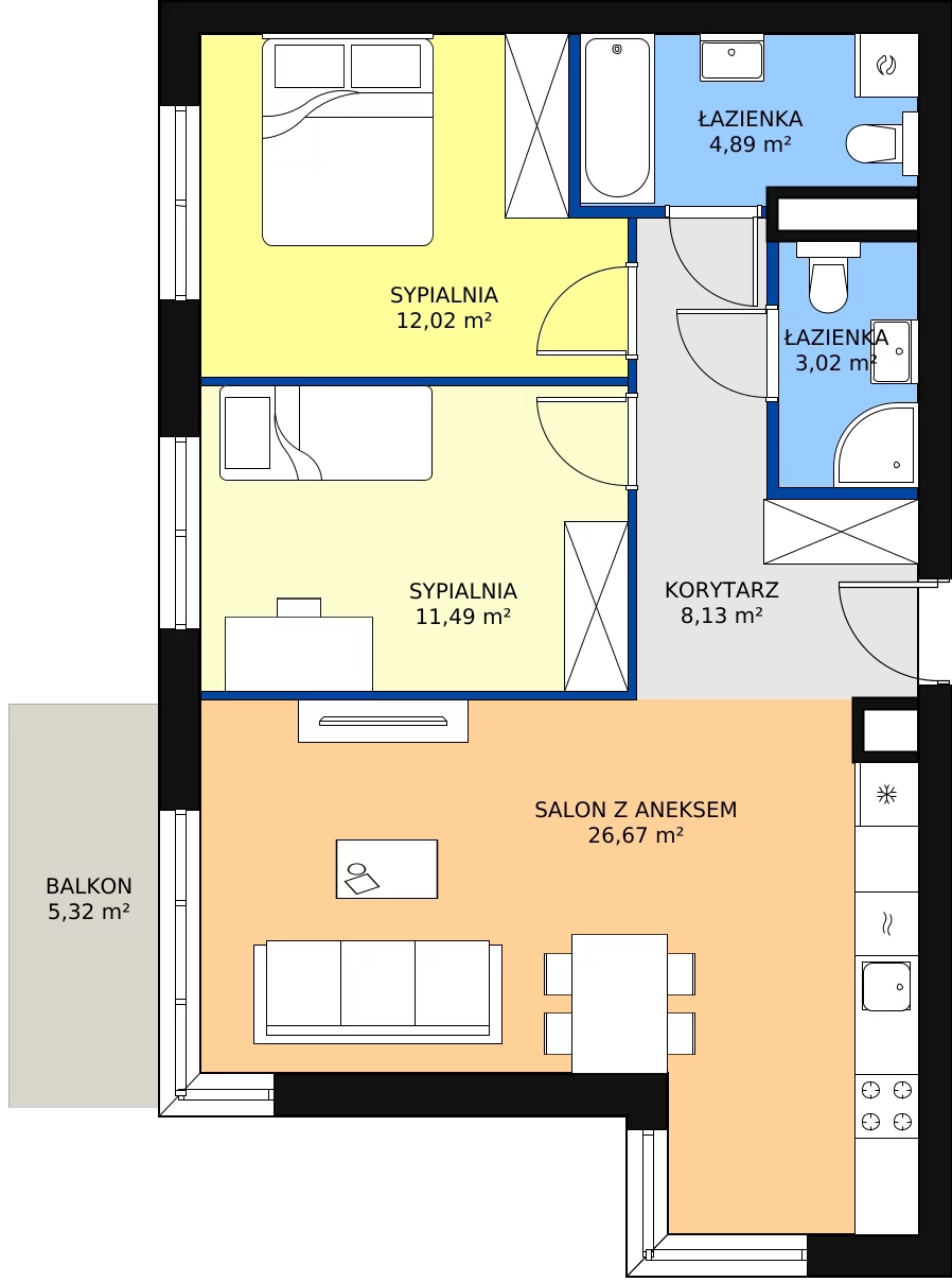 Zalety mieszkania 66.22 m², KR8/B/4/8