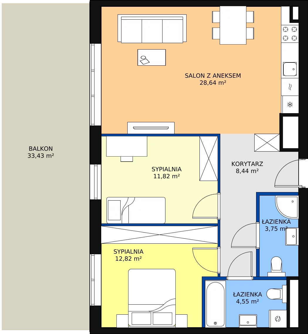Zalety mieszkania 70.02 m², KR8/C/0/3