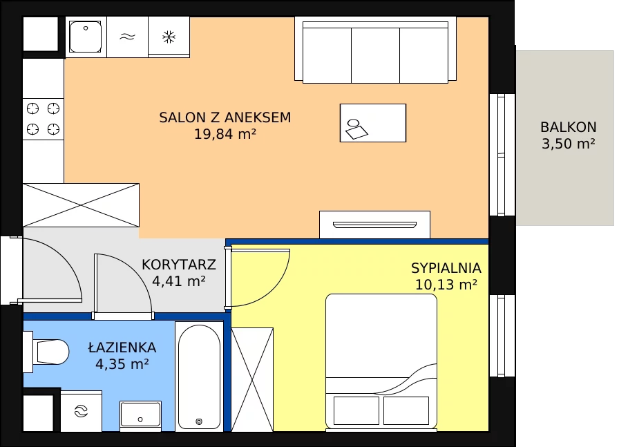 Zalety mieszkania 38.73 m², KR8/C/4/7