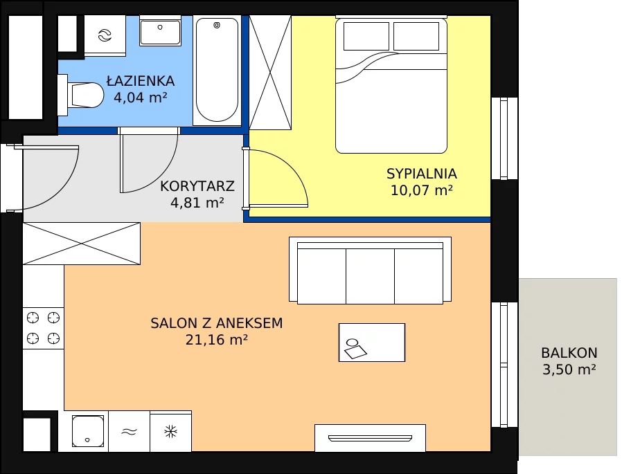 Zalety mieszkania 40.08 m², KR8/C/5/8