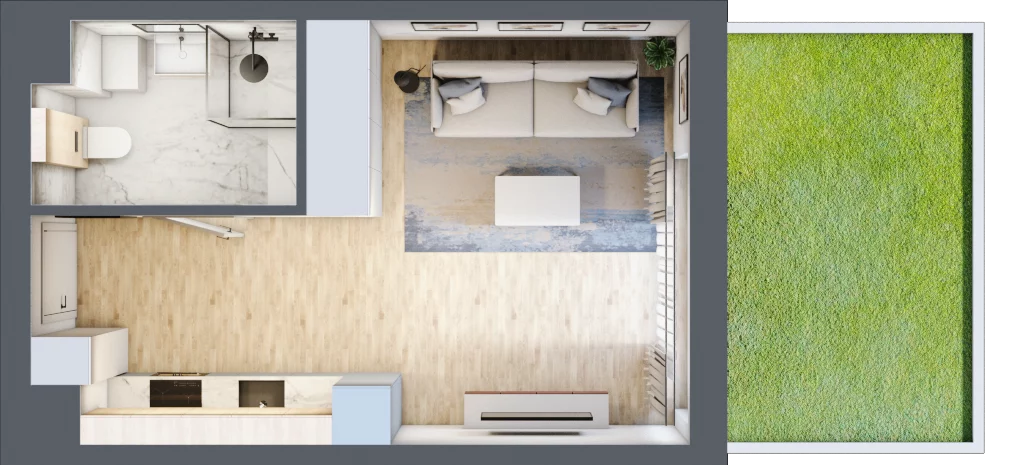1 pokój, mieszkanie 28,18 m², parter, oferta nr KR8/D/0/4, Apartamenty Krakowska, Wrocław, Przedmieście Oławskie, Krzyki, ul. Krakowska