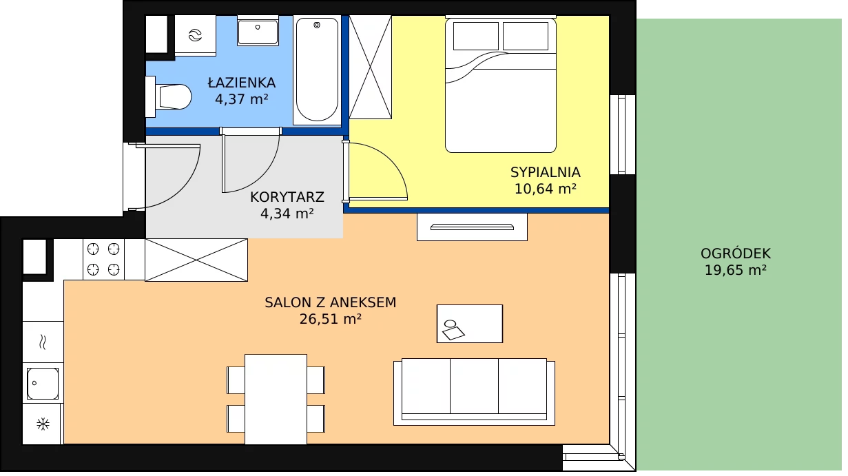Zalety mieszkania 45.86 m², KR8/D/0/5