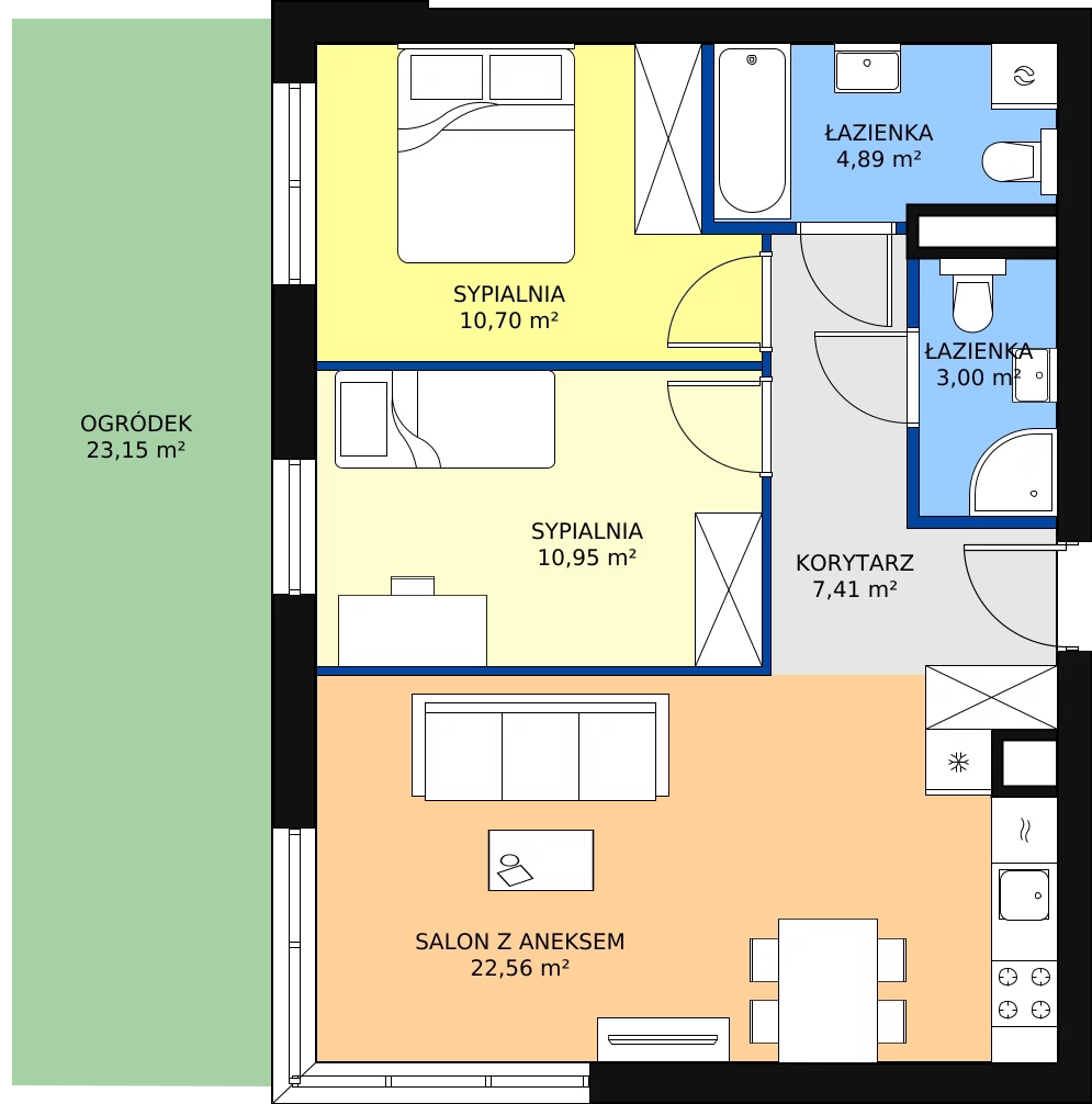 Zalety mieszkania 59.51 m², KR8/D/0/6