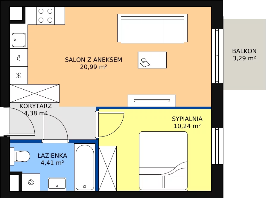 Zalety mieszkania 40.02 m², KR8/D/1/4